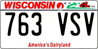 WI license plate 763VSV
