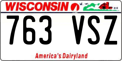 WI license plate 763VSZ