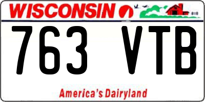 WI license plate 763VTB