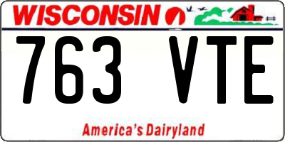 WI license plate 763VTE