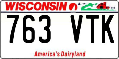 WI license plate 763VTK