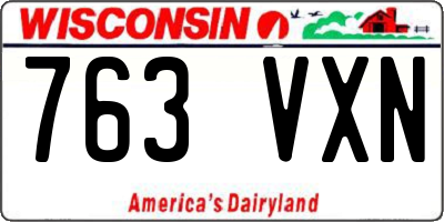 WI license plate 763VXN