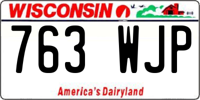 WI license plate 763WJP