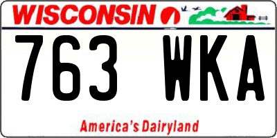 WI license plate 763WKA