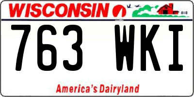 WI license plate 763WKI