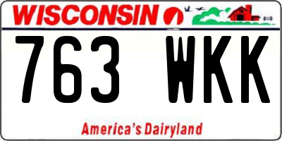 WI license plate 763WKK