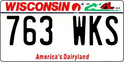 WI license plate 763WKS