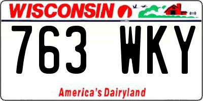 WI license plate 763WKY