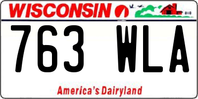 WI license plate 763WLA