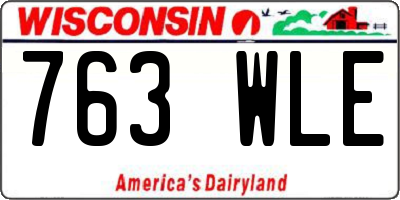 WI license plate 763WLE
