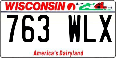 WI license plate 763WLX