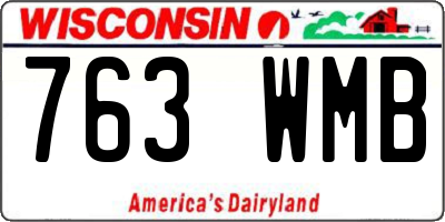 WI license plate 763WMB