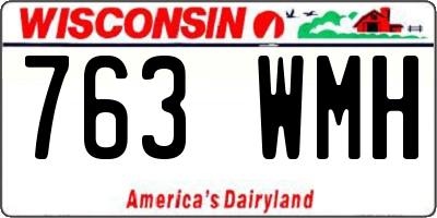 WI license plate 763WMH