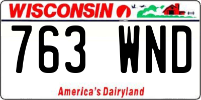 WI license plate 763WND