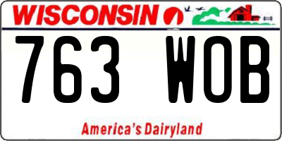 WI license plate 763WOB
