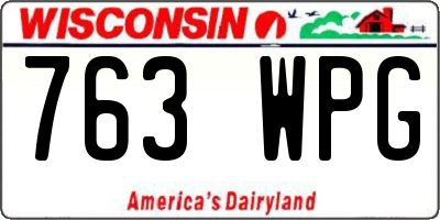 WI license plate 763WPG