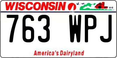 WI license plate 763WPJ