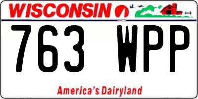 WI license plate 763WPP