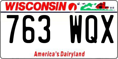WI license plate 763WQX