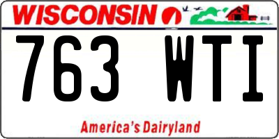 WI license plate 763WTI