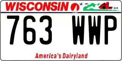 WI license plate 763WWP