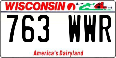 WI license plate 763WWR