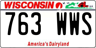 WI license plate 763WWS