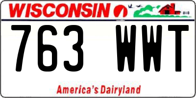 WI license plate 763WWT
