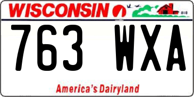 WI license plate 763WXA