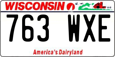 WI license plate 763WXE