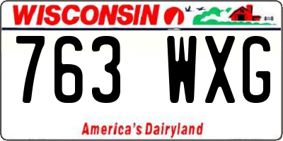 WI license plate 763WXG
