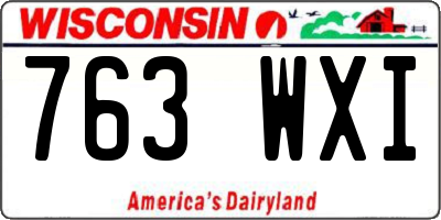 WI license plate 763WXI