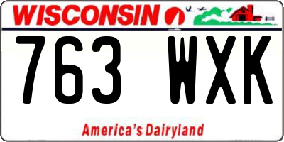 WI license plate 763WXK