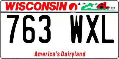 WI license plate 763WXL