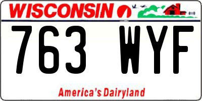 WI license plate 763WYF