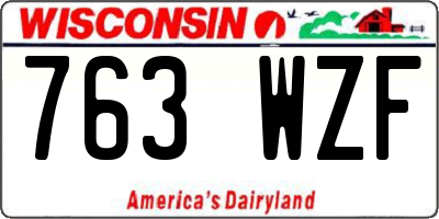 WI license plate 763WZF