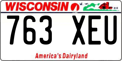 WI license plate 763XEU