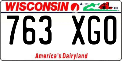 WI license plate 763XGO