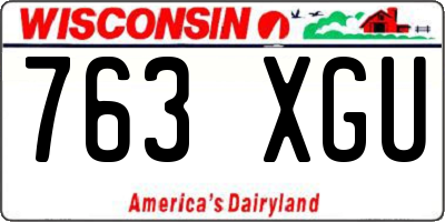 WI license plate 763XGU