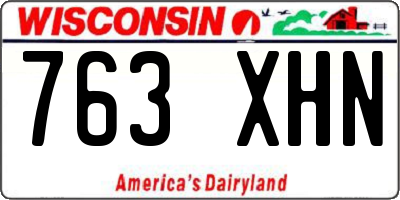 WI license plate 763XHN