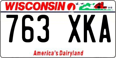 WI license plate 763XKA