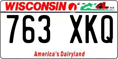 WI license plate 763XKQ