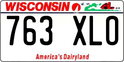 WI license plate 763XLO