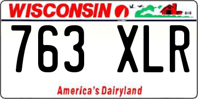 WI license plate 763XLR