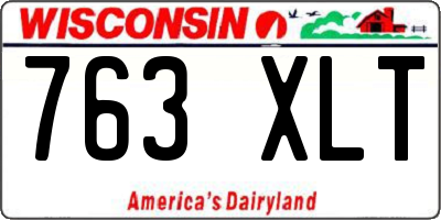 WI license plate 763XLT