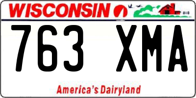 WI license plate 763XMA