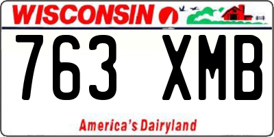 WI license plate 763XMB