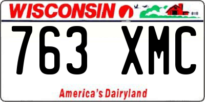 WI license plate 763XMC