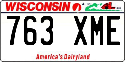 WI license plate 763XME