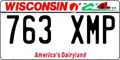 WI license plate 763XMP